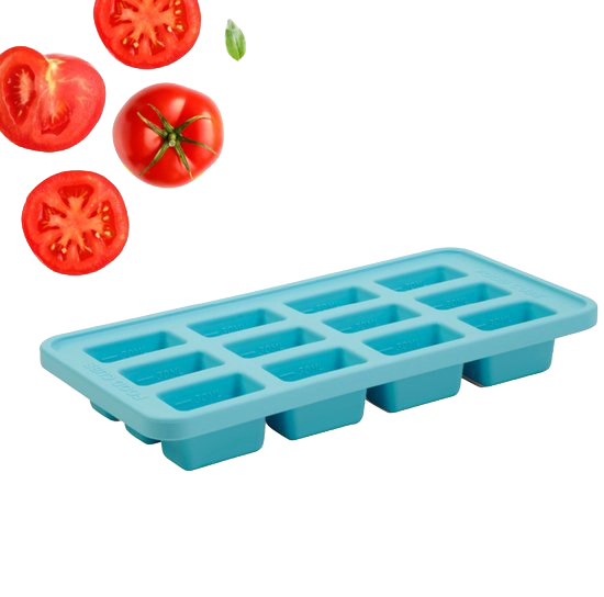Food Cube Freezer Storage Container - Meal Prep Container - 12 x 30 ML Blue
