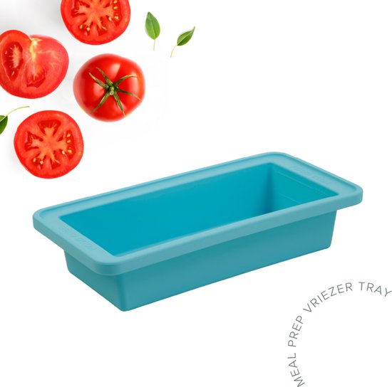 Food Cube Freezer Storage Container - Meal Prep Container - 1000 ML Blue