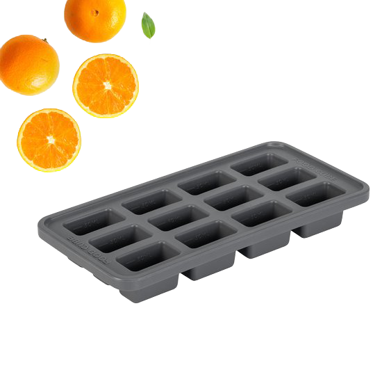 Food Cube Freezer Storage Container - Meal Prep Container - 12 x 30 ML Grey