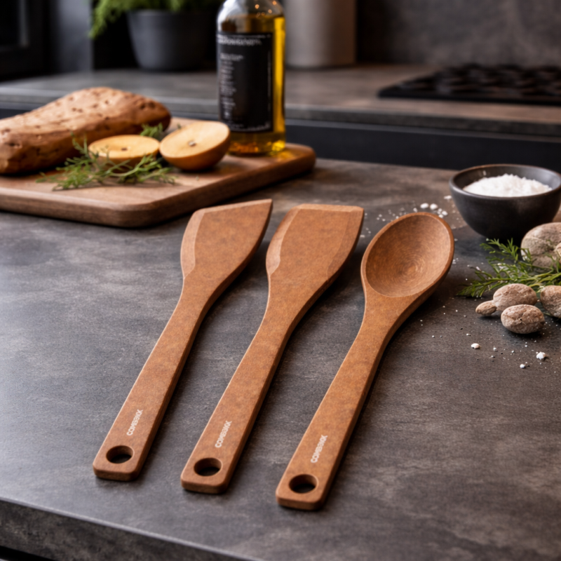 Kitchen Utensil Set 3pcs Brown hover image