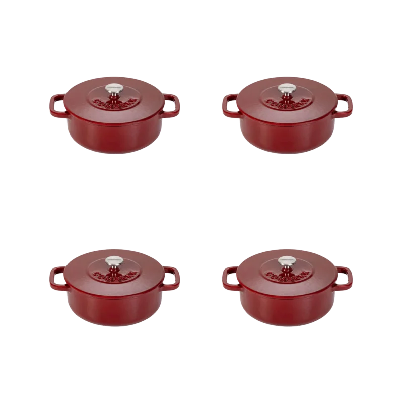 Mini Dutch Oven 12cm Set 4pcs Bordeaux