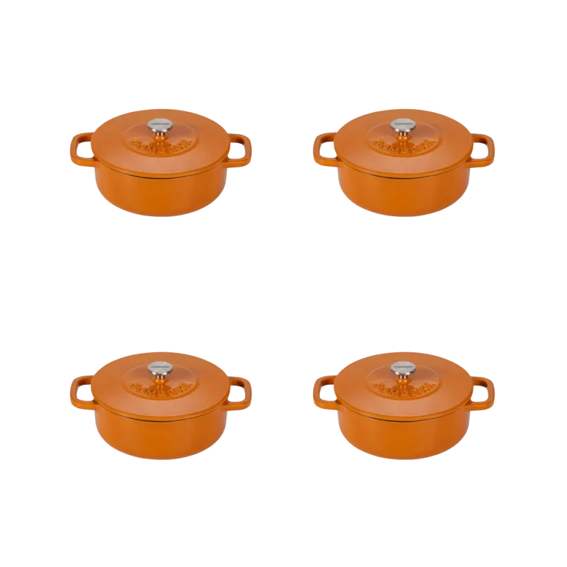 Mini Dutch Oven 12cm Set 4pcs Orange