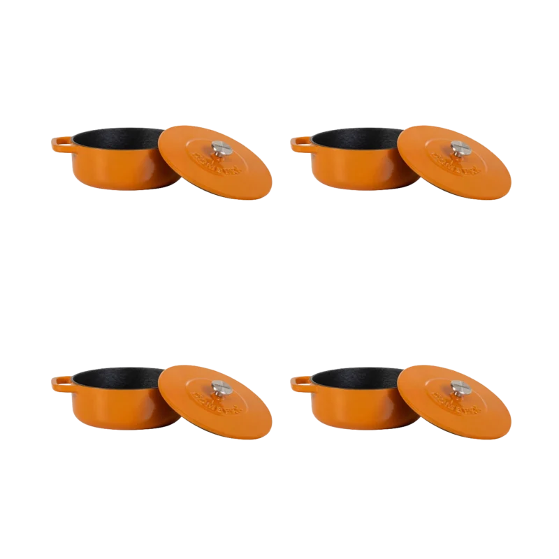 Mini Dutch Oven 12cm Set 4pcs Orange hover image