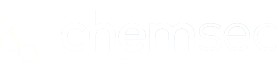Logo van ChemSec met molecuulachtig icoon en de tekst "chemsec" in lichte letters.