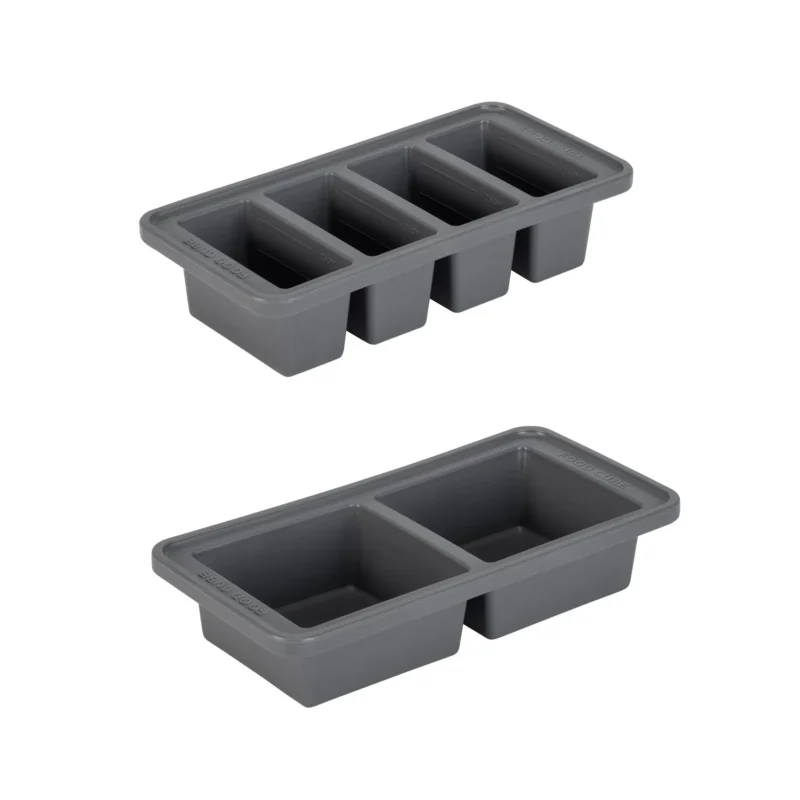 Food Cube Freezer Storage Containers Set of 2 - Meal Prep Container - 4 x 250 ML en 2 x 500 ML - Grey